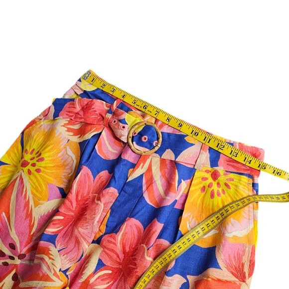 Farm Rio x Anthropologie Linen Blend Belted Bermuda Shorts, High Rise, Medium - Picture 4 of 11